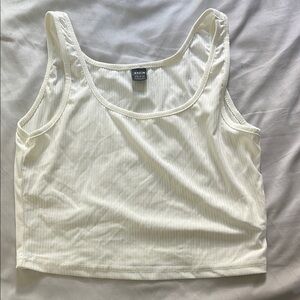 SHEIN Cream Fitted Crop Tank Top